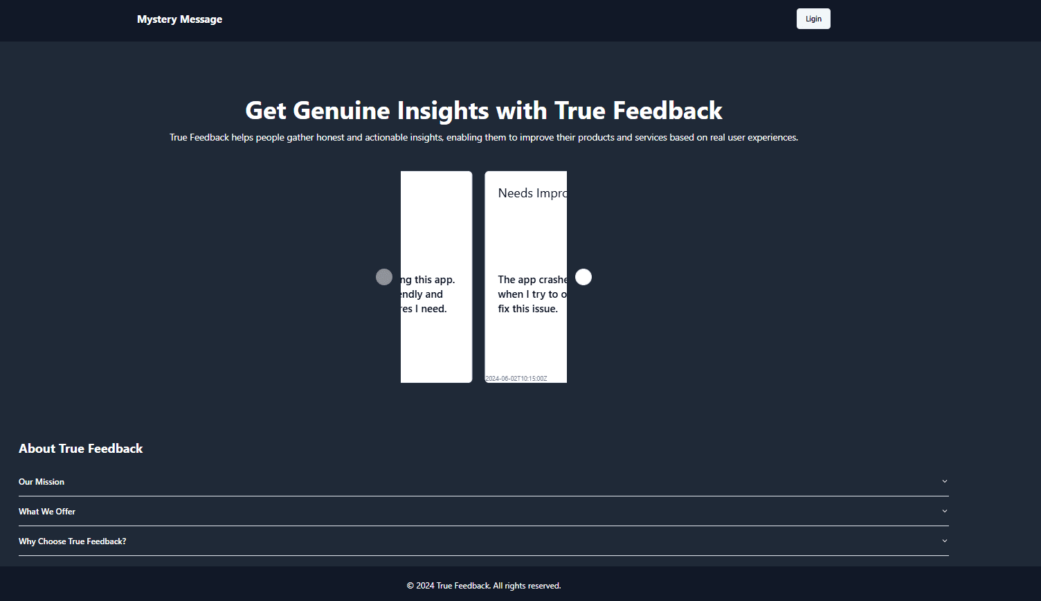Mystery Message, Anonymous Feedback App